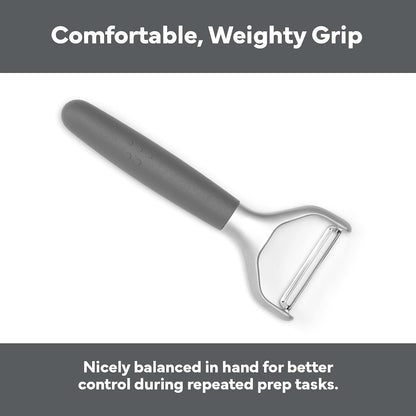 Misen Stainless Steel Vegetable Peeler - Dishwasher Safe Y Peeler - Easy to Use with Potatoes, Cabbage, Carrots, and More - Progessional Grade Kitchen Tool - Gray