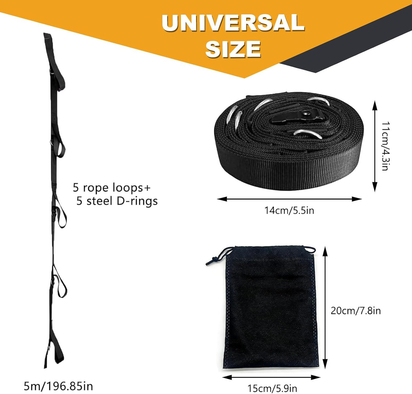 Heavy Duty Loop Door Anchor Strap for Resistance Bands Exercises, Multi Point Anchor Gym Attachment for Home Fitness, Portable Door Band Resistance Workout Equipment