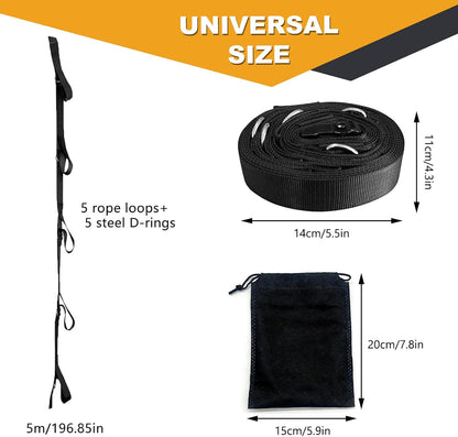Heavy Duty Loop Door Anchor Strap for Resistance Bands Exercises, Multi Point Anchor Gym Attachment for Home Fitness, Portable Door Band Resistance Workout Equipment