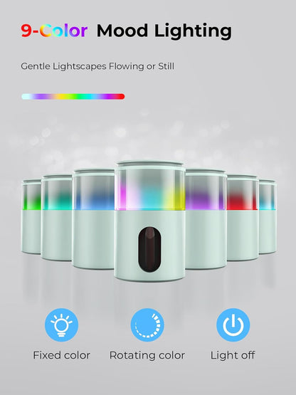 Waterless Essential Oil Diffuser: 𝟗-𝐂𝐨𝐥𝐨𝐫 𝐋𝐄𝐃 for Home