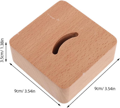 GALPADA Wooden Shoe Horn Storage Base Shoe Horn Stand Organizer Closet Holder Countertop Holder Entryway Hallway Home Decor 3.54X3.54X1.37in