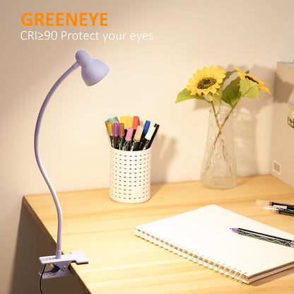 Clip on Reading Light for Bed 3 Color Modes, 10 Brightness Dimmable, Flexible Gooseneck Clip on Lamp, Eye Care Clip Light for Bed Headboard Desk Home Dorm Teal