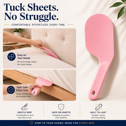 Bed Sheet Holders for Corners — 4-Pack Lock Fitted Sheet Holder Set with Sheet Straps & Easy Tucker Tool — Universal Bed Sheet Clips for All Mattress Sizes, Non-Slip ABS, White