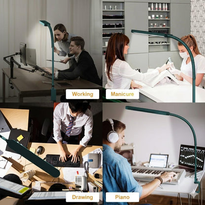SKYLEO Desk Lamp for Home Office, Eye Comfortable LED Desk Light for Long Hours, Adjustable Swing Arm with Memory Function, Black