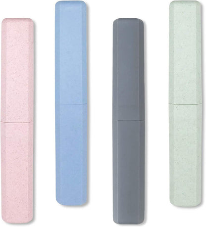 Mulbozy 4 Packs Portable Travel Toothbrush Case, Breathable Plastic Toothbrush Holder for Home, Travel, Business, Camping, School