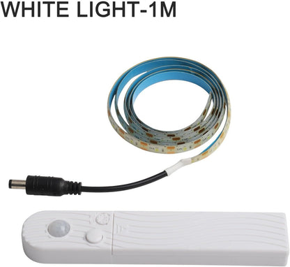LED Motion Sensor Light For Furniture Induction Activation And for battery Powered For Cabinets And Beds(White light-1M)