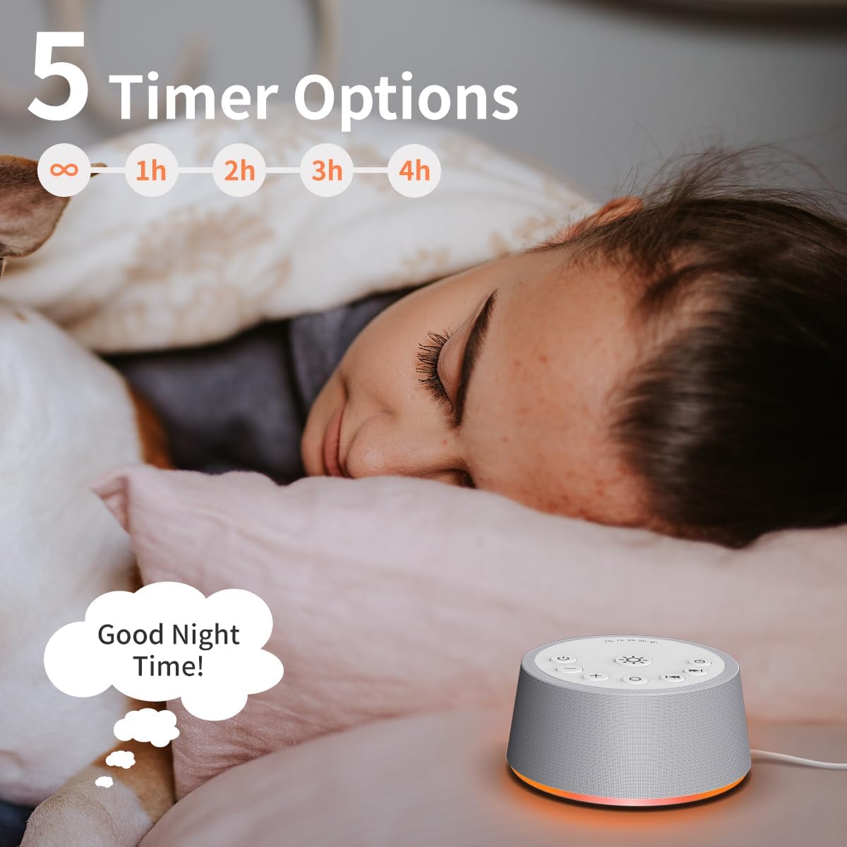 SoundLegend Sleep White Noise Sound Machines 32-Level Volume 30 Sounds 12 Colors Light 5 Timers Adjustable Light Brightness Compact for Everyone Travel Gift Memory Function