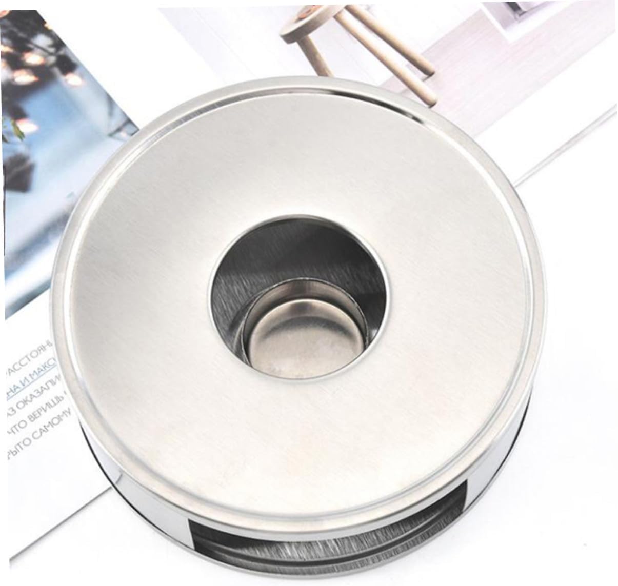 PRETYZOOM Stainless Steel Glass Tea Base Candle Holder for Home Office Cafe and Easy to Clean Tea Warmer for Enjoying Loose Leaf