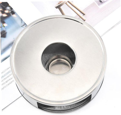 PRETYZOOM Stainless Steel Glass Tea Base Candle Holder for Home Office Cafe and Easy to Clean Tea Warmer for Enjoying Loose Leaf