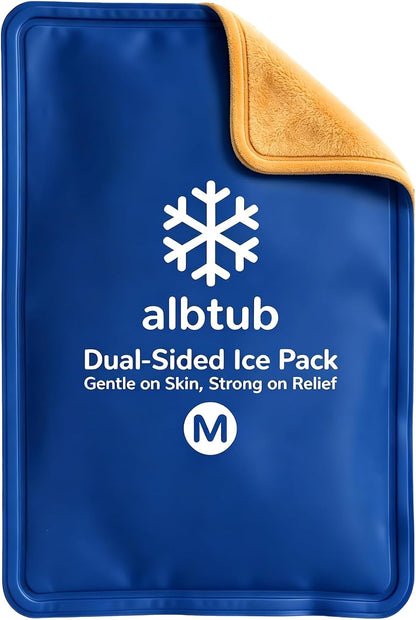 Dual-Sided Ice Pack for Injuries Reusable, 8"×12" Soft Gel Cold Compress