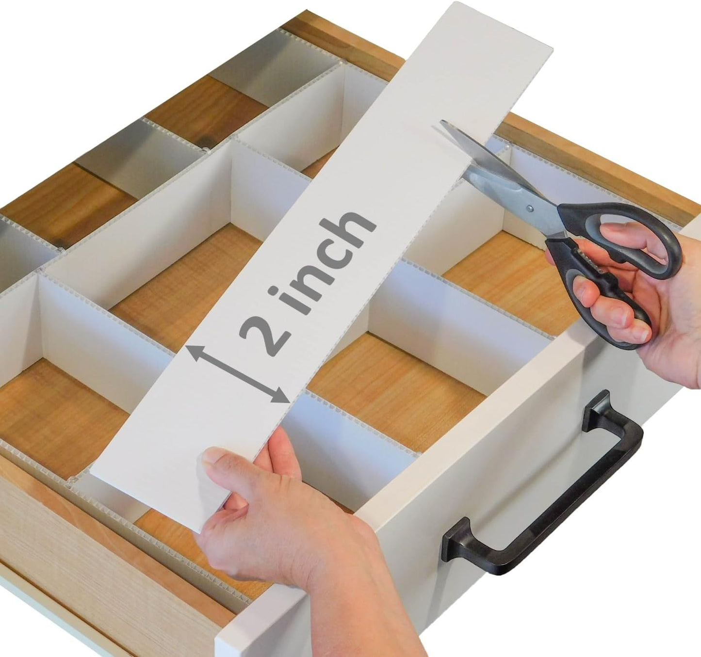 Customizable Grid Drawer Dividers, Cut to Fit Organizer | 8 PACK, Adjustable drawer dividers for any size drawer. Custom DIY grid organizer for kitchen, bathroom, desk, and more.