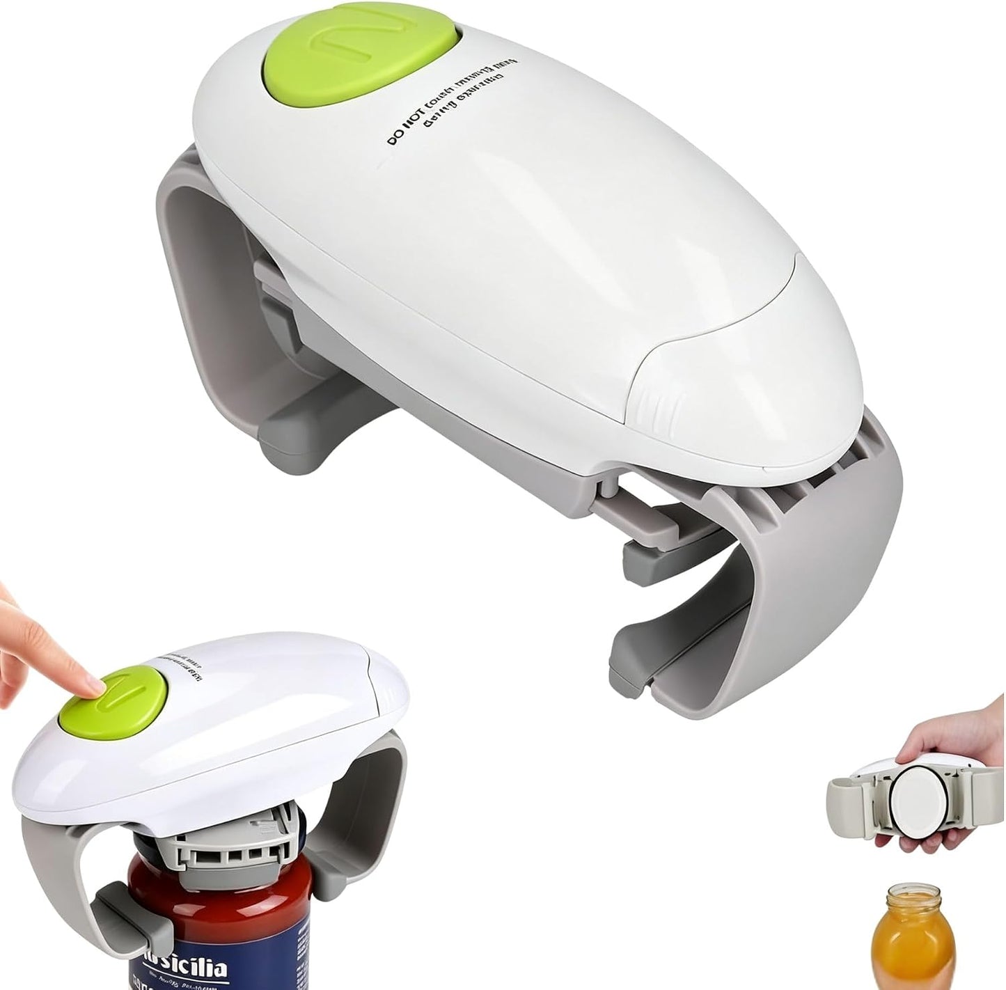Electric Jar Opener, Automatic One-Touch Jar Opener with Upgraded Dual-Grip, 3-Second Fast Motor Kitchen Gadget for Seniors with Arthritis and Weak Hands
