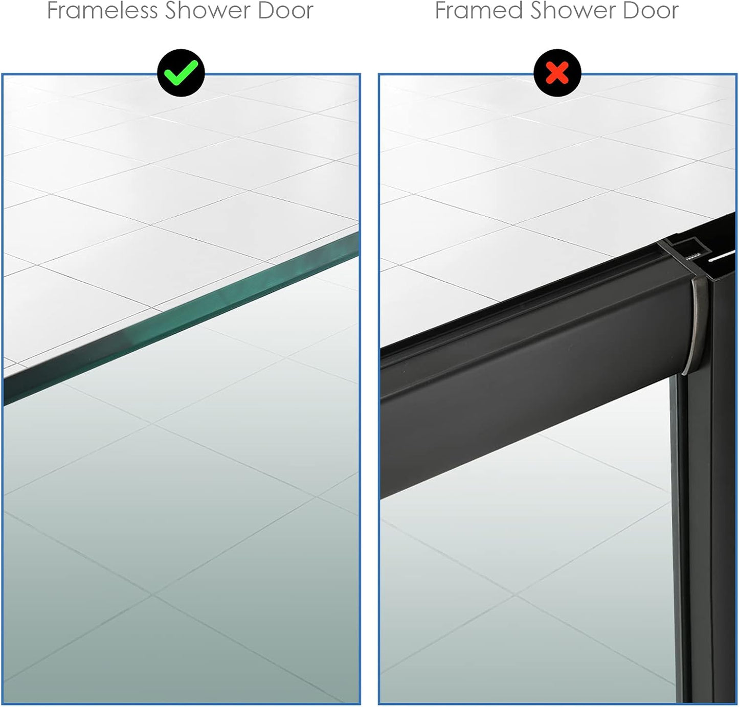 Shower Door Hooks (2-Pack), Towel Hooks for Bathroom Frameless Glass Squeegee Hooks, Black