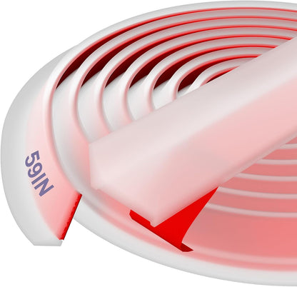 Shower Threshold Water Dam Barrier - Versatile, Silicone Shower Water Guard Stopper Seal Strip for Bathroom Floor, Bathtub Rim, Kitchen Countertop (White, 59 In/ 1.5M)