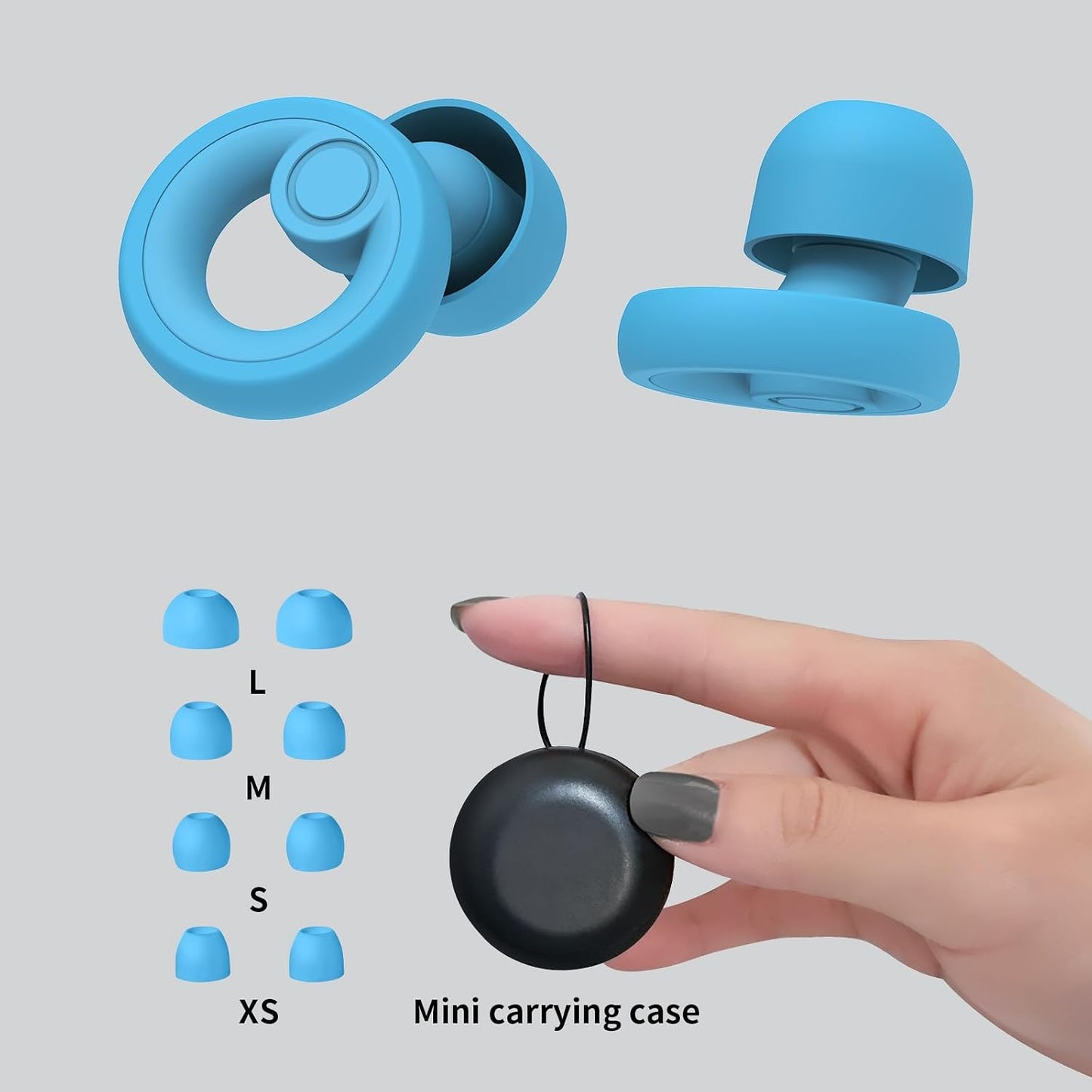 Jayine Ear Plugs for Noise Cancelling Ear Protection EarPlugs for Sleep,Concerts,Work,Study,8 Size Eartips with Small Box,Perfect -30dB Silicone Earplugs for Noise Reduction