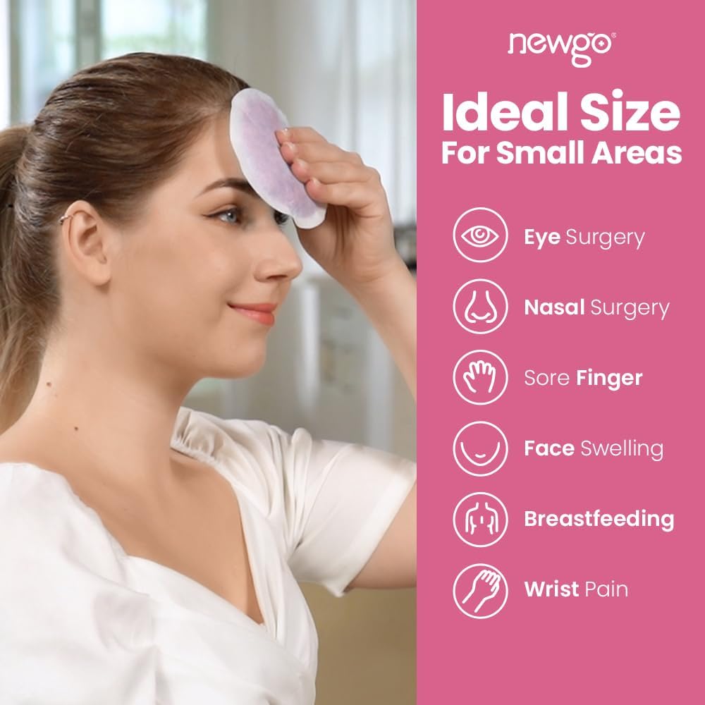 NEWGO Small Ice Packs for Injuries Reusable with Cloth Backing, 6 Packs | FSA Eligible, Round Hot and Cold Gel Pack, Flexible Cold Pack for Face, Toothache, Eyes Pain Relief
