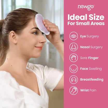 NEWGO Small Ice Packs for Injuries Reusable with Cloth Backing, 6 Packs | FSA Eligible, Round Hot and Cold Gel Pack, Flexible Cold Pack for Face, Toothache, Eyes Pain Relief
