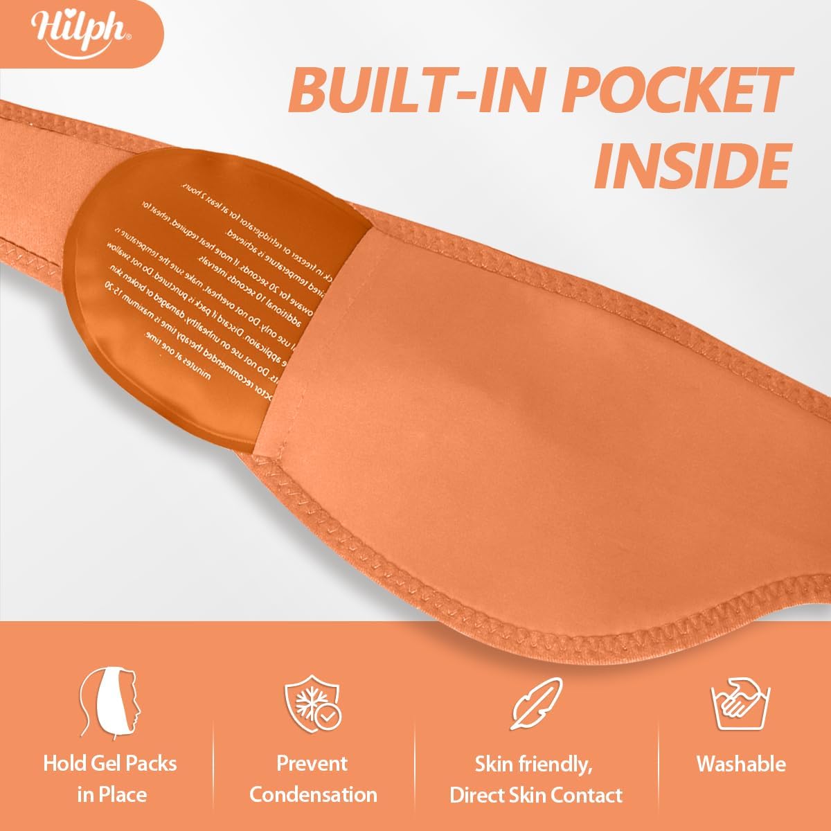 Hilph Wisdom Teeth Ice Pack Head Wrap, Face Ice Pack for Jaw Oral Surgery | Large Jaw Ice Wrap with 4 Hot Cold Gel Packs, Pain Relief for TMJ, Tonsillectomy, Wisdom Teeth Recovery Must Haves, Blue