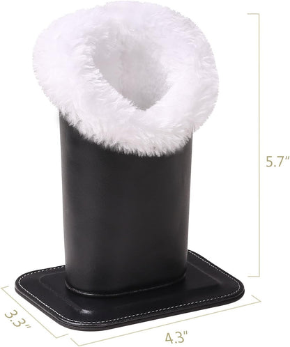 MoKo Eyeglasses Holder, Modern Velvet Plush Lined PU Leather Household Magnetic Holder Protective