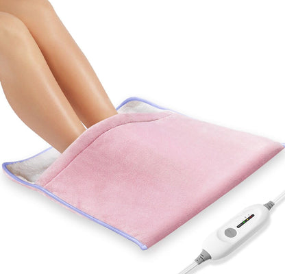 Foot Warmer Electric, Heating Pad King Size Ultra Soft Flannel, Extra Large for Bed, Abdomen, Feet, Back, Cramp, Office/Home Under Desk, 10ft Cord, Auto Off, 22" x 20" - Blue