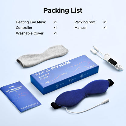Ezona Heated Eye Mask, Warm Eye Compress Mask for Dry Eyes