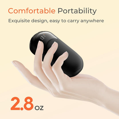 Electric Hand Warmers Rechargeable, 104–131°F with Temp & Battery Display, 3 Heat Levels, Fast Heating, Smart Temp Control, Pocket-Size, Fits in Gloves, Gifts for Women & Men