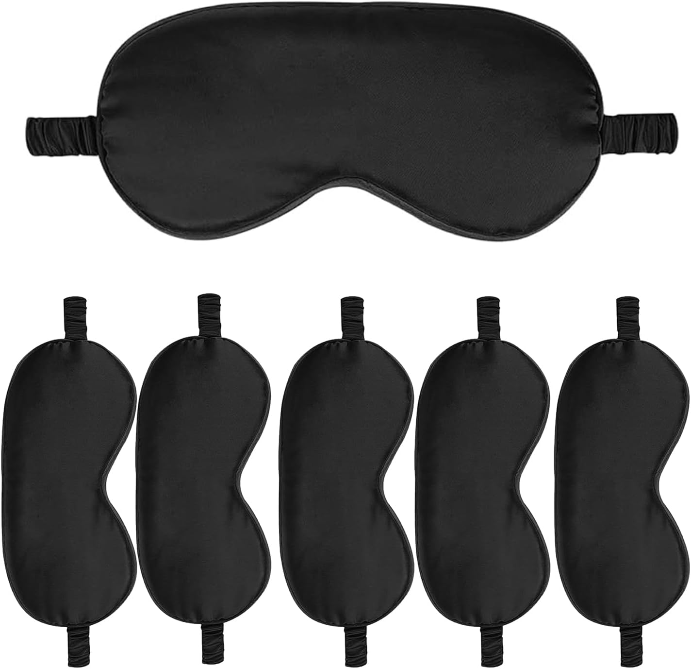 6PACK Silk Sleep Mask Satin Eye Masks Blackout Silky Eyeshade Cover Soft Blindfold Eyeshades for Women Sleeping Travel Gift