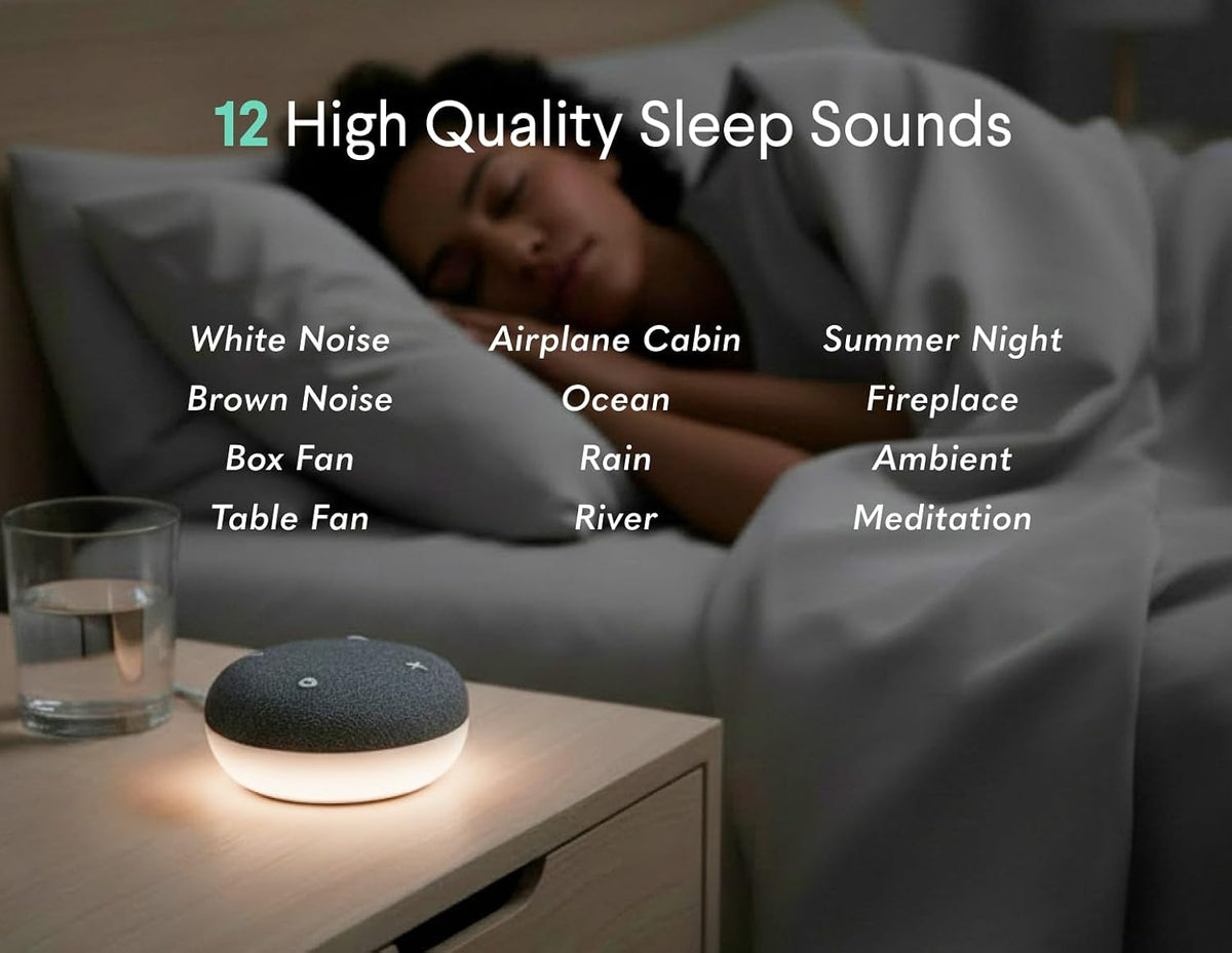 SNOOZ Go 2 Travel White Noise Sound Machine - 12 Sounds, Brown & Pink Noise