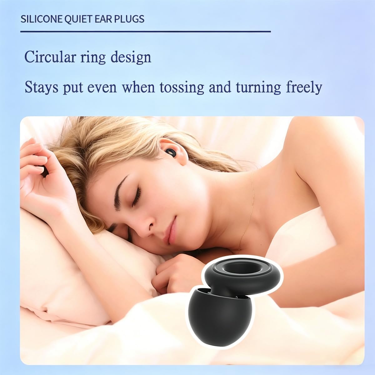 Reusable Noise Reduction Silicone Ear Plugs, Ultra-Comfy Earplugs with 4 Size Eartips and Case, 17-30dB Hearing Protection for Sleep, Concerts, Work, Travel & Noise Sensitivity