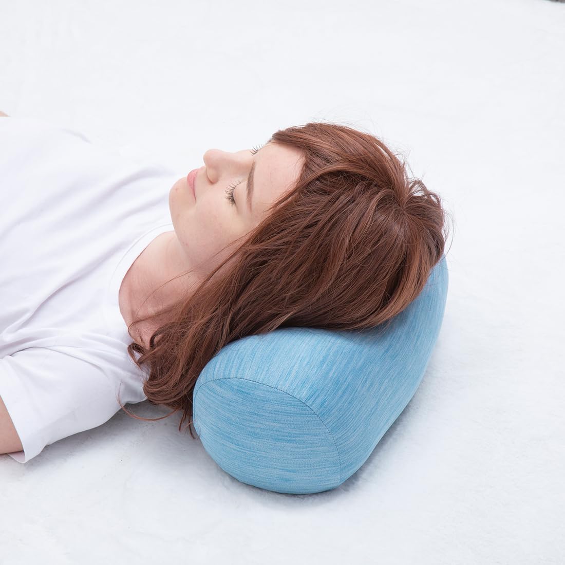 1 MIDDLE ONE Round Cylinder Bolster Pillow with Removable Cooling Cover, Tube Roll Cervical Pillow for Head, Neck, Back and Legs Support, 13"x 6", Grey