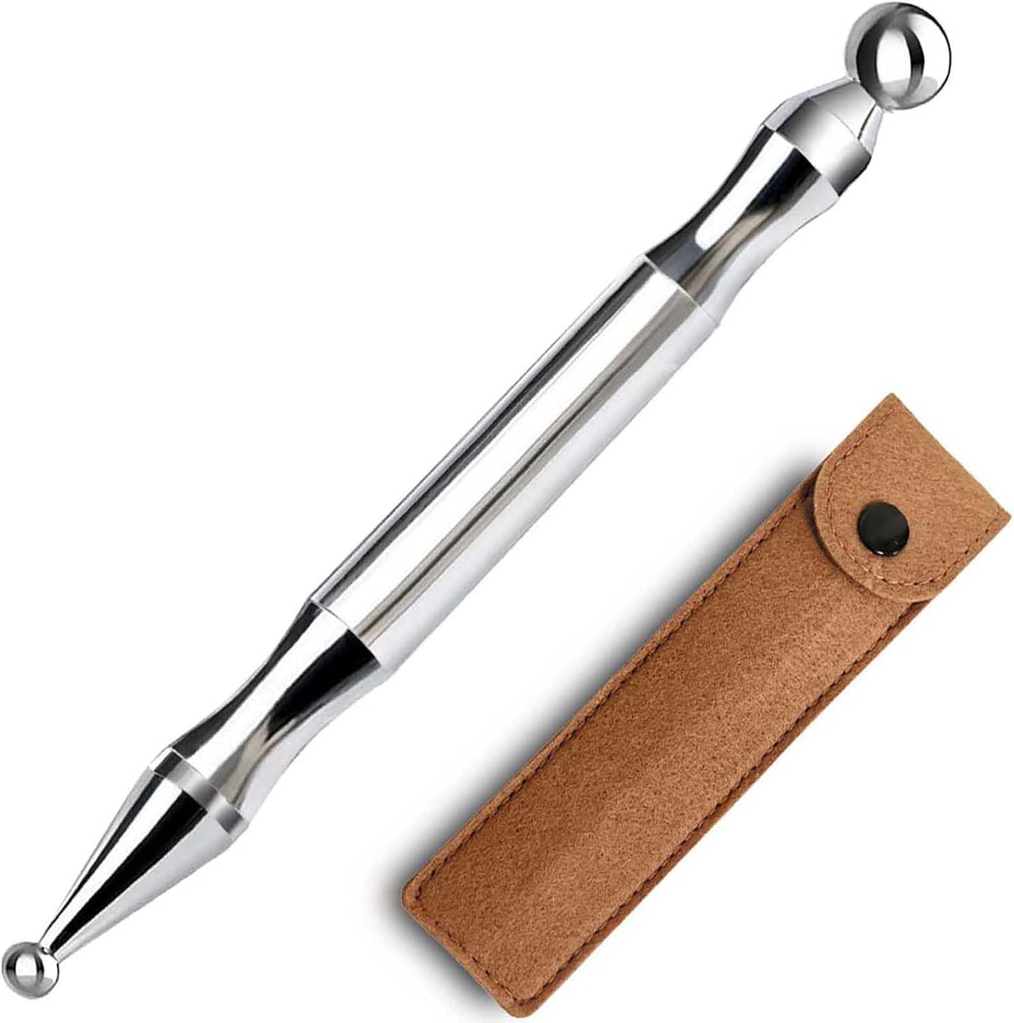 Stainless Steel Dual Head Facial Reflexology Tools,Body Point Probe Pen &Trigger Point Massager Tool for Deep Tissue (P-L)