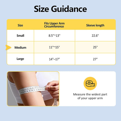 Comfytemp Air Compression Arm Massager for Circulation and Pain Relief, M | FSA Eligible HSA, Portable Full-Arm Compression Sleeve for Tennis Elbow, Edema, Ideal for Men Women (Fits Upper Arm 11"~15")