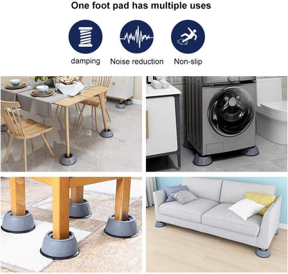 Mwellewm Anti Vibration Pads for Washing Machine Shock and Noise Reducing Washing Machine Support Anti Slip Vibration Rubber Washing Machine Feet Dryer Washer Vibration Stabilizer(1.7D x 0.16 H)