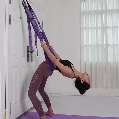 Backbend Trainer Aerial Yoga Rope Splits Stretch Hip Opener Elastic Leg Stretcher for Women Doorway Inversion Strap Flexibility Training Equipment Yoga Swing Hammock