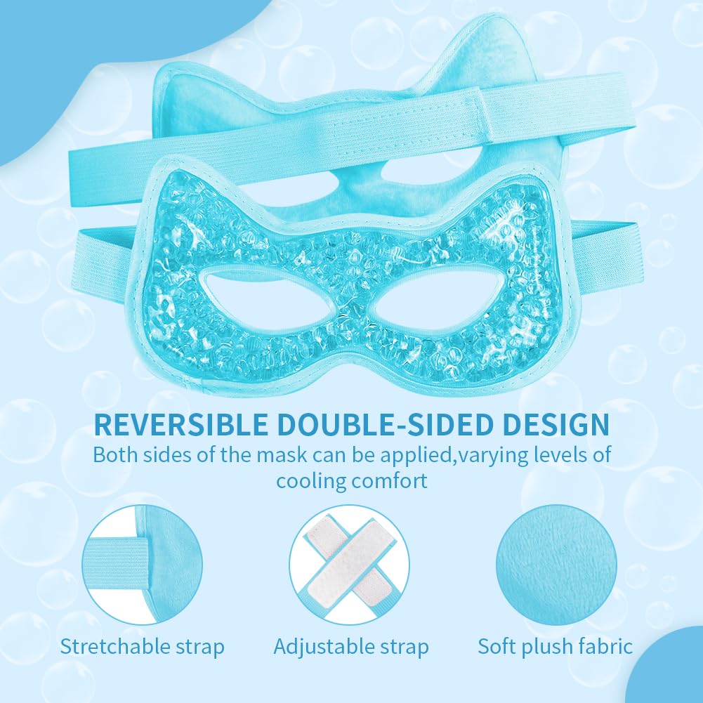 2PCS Cooling Eye Mask Gel Eye Mask, Reusable Hot Cold Therapy