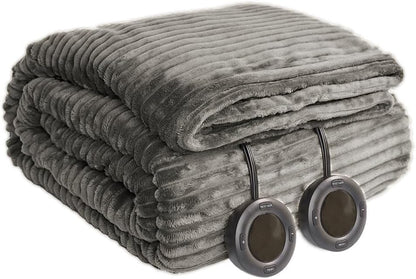 Heated Blanket 50x60”, 3 Hours Auto-Off Electric Blanket, Grey