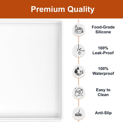 34" x 22" Extra Thick Silicone Mat Waterproof with Raised Edge, | Under Sink Mat for Kitchen & Bathroom, Kitchen Cabinet Liner, Multi-Purpose for Storage & Protection