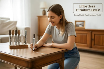 Wood Furniture Repair Marker Set – Pack of 7 Multi-Tone Touch Up Pens for Scratch Restoration and Surface Blending