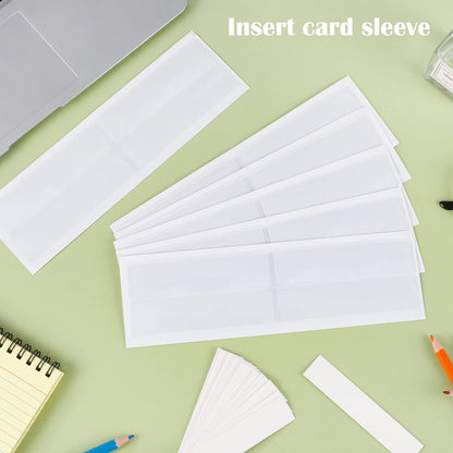 36 Pack 3" x 5" Adhesive Index Card Holders Clear PVC Label Holders | Top-loading label pockets, removable adhesive, clear PVC, for bins, shelves, totes, library and office use