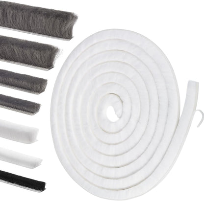Self-Adhesive Weather Stripping Seal for Doors & Windows – Soundproof Insulation Gap Filler for Sliding, Exterior, Front, and Jamb Frames – 0.2" x 0.35" x 16.5 ft, Gray