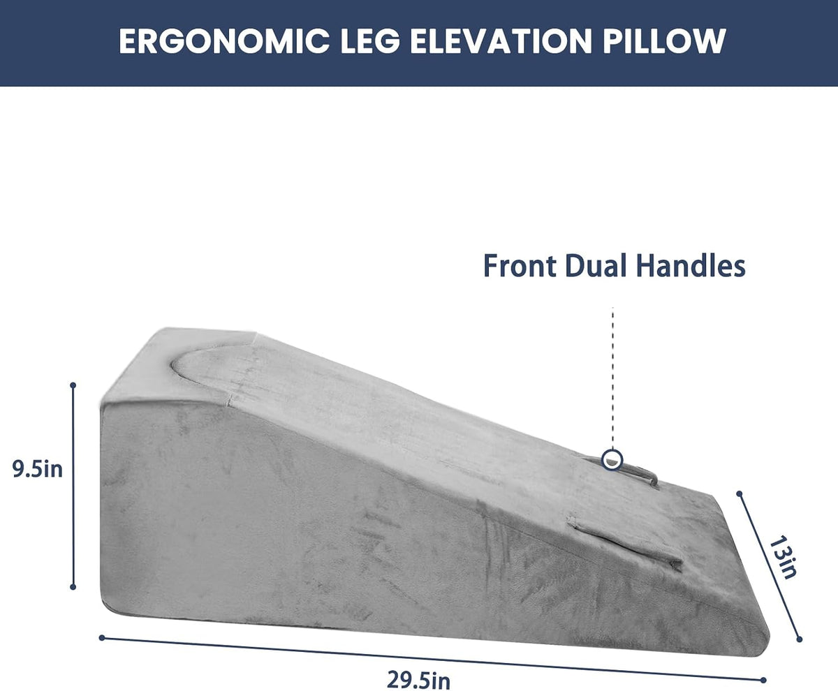 2 Adjustable Arc-Designed Leg Elevation Pillow for After Surgery – Knee Replacement Recovery Aid, Bone Foam Knee Surgery Pillow for Hip & Ankle Pain Relief