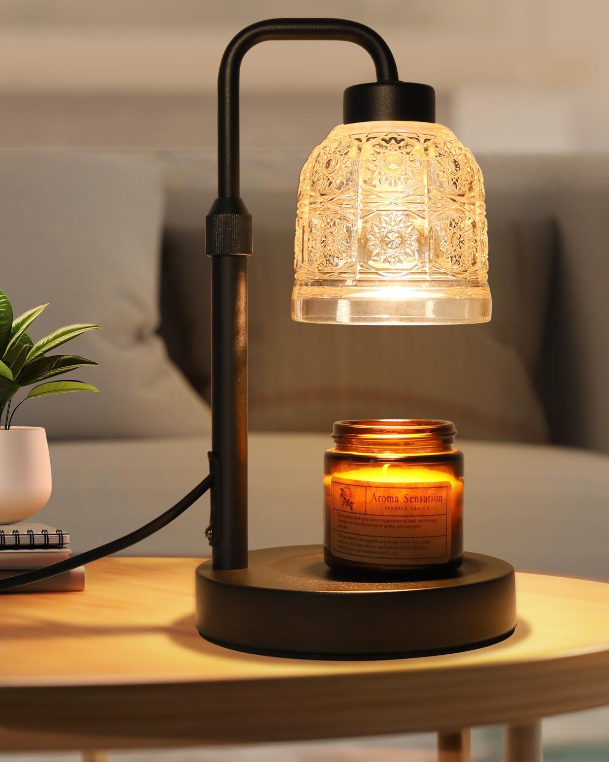 AIFEI Candle Warmer Lamp with Timer, 2/4/8H Auto-Off Candle Lamp, Black