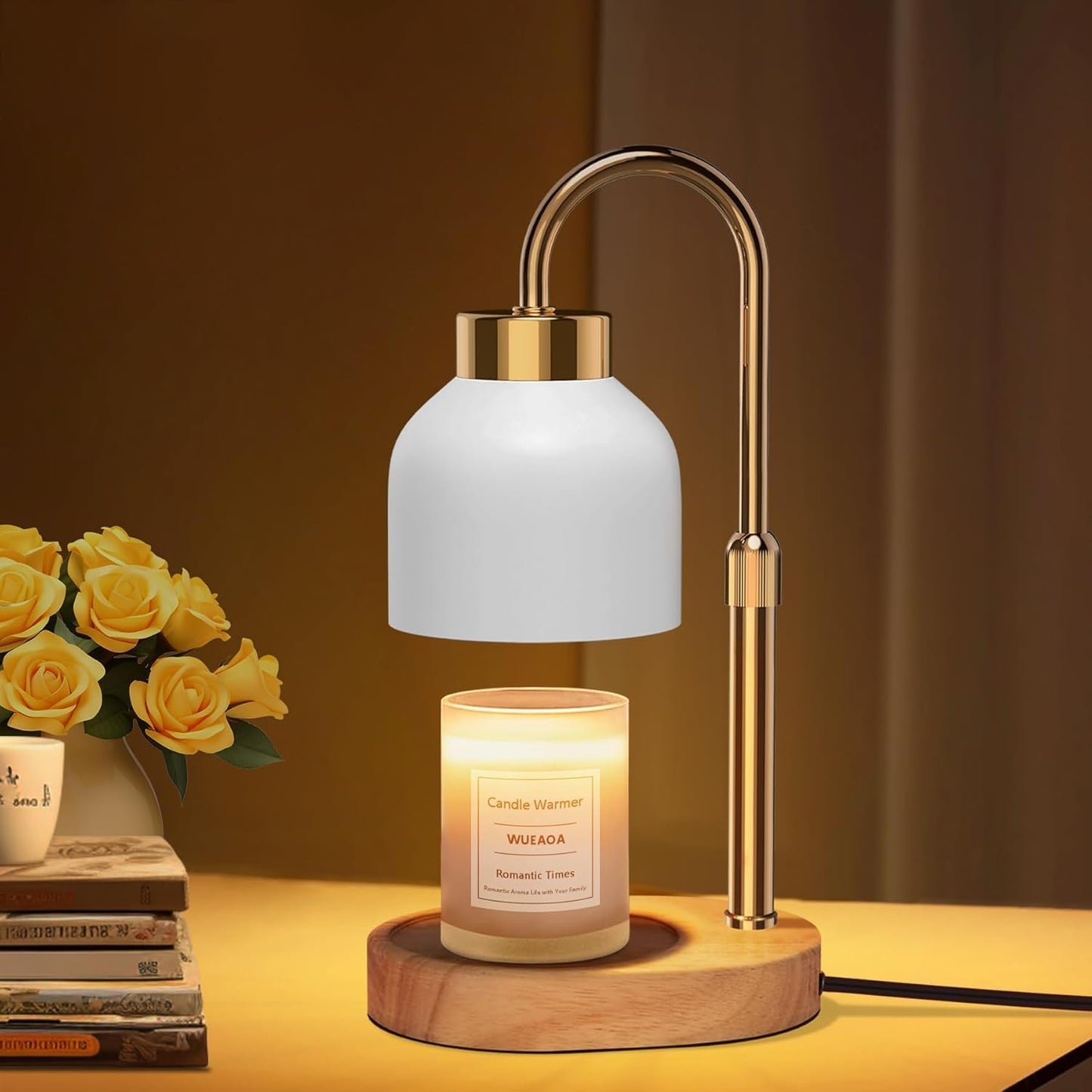 Candle Warmer Lamp with Timer Dimmer, Height & Brightness Adjustable | Black Electric Wax Warmer for Women Mom, Christmas & Birthday Gift, House Warming Gift New Home Decor