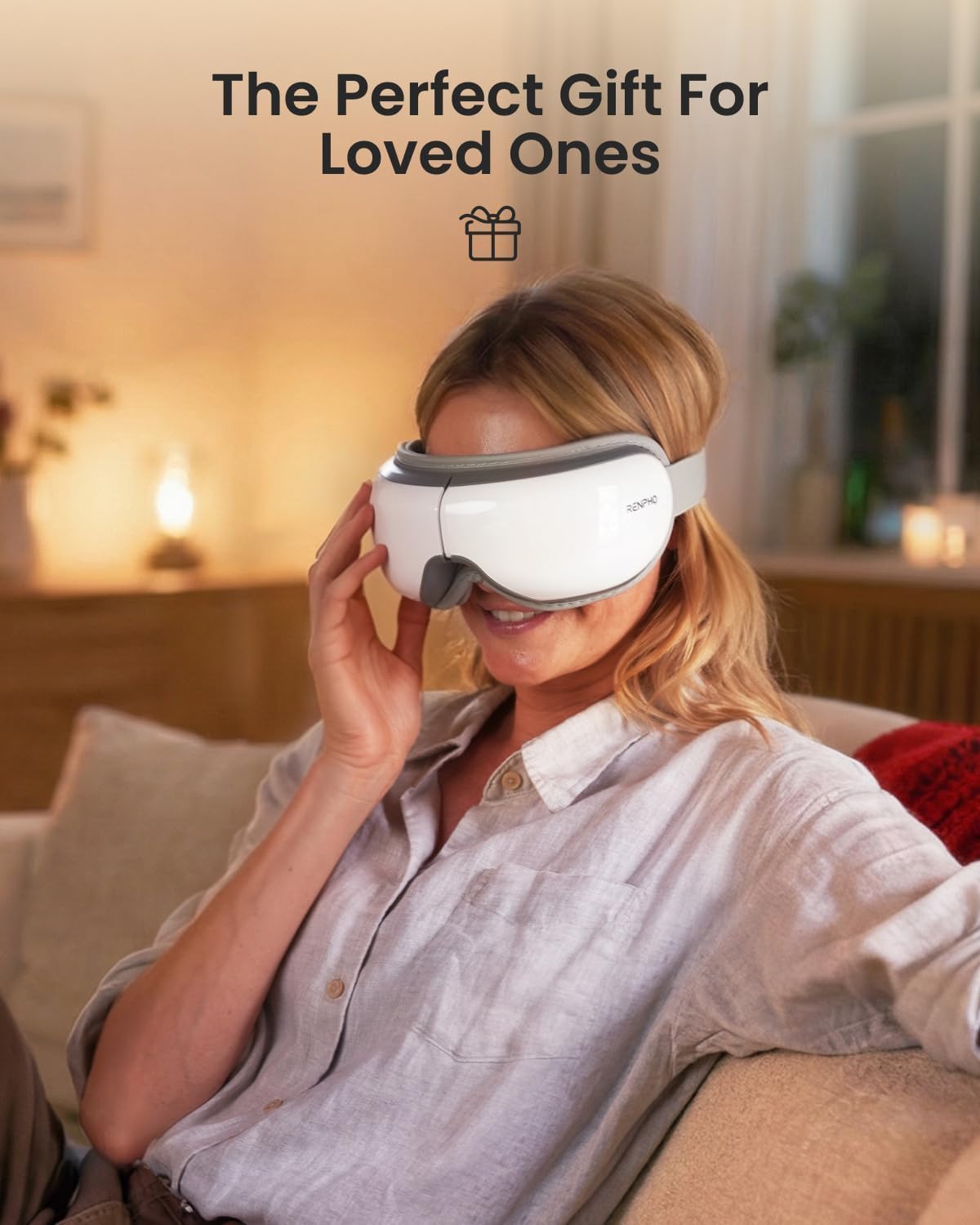 RENPHO Eyeris 1 Eye Massager with Heat, FSA Eligible HSA, Heated Eye Mask for Eye Strain, Dry Eyes & Head Tension, Relaxing Birthday Gifts for Women and Men