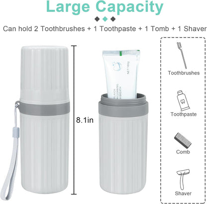 Mulbozy 4 Packs Portable Travel Toothbrush Case, Breathable Plastic Toothbrush Holder for Home, Travel, Business, Camping, School