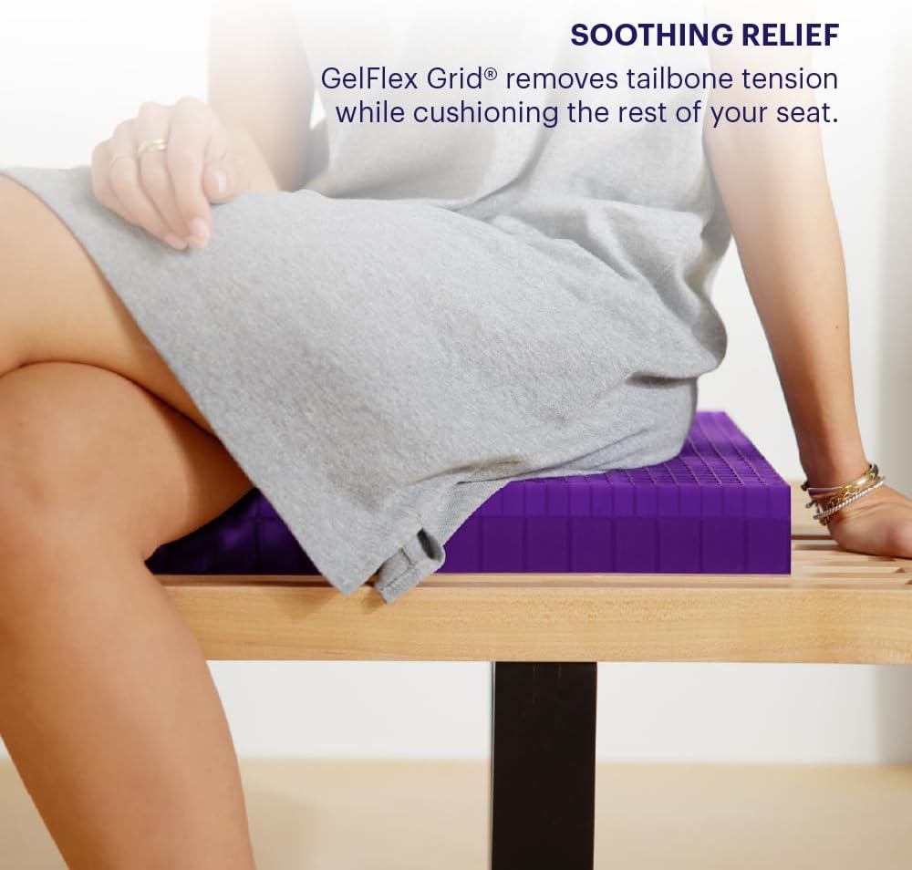 Purple Back Cushion, Lumbar Support Pillow for Office Chair, Car Seat