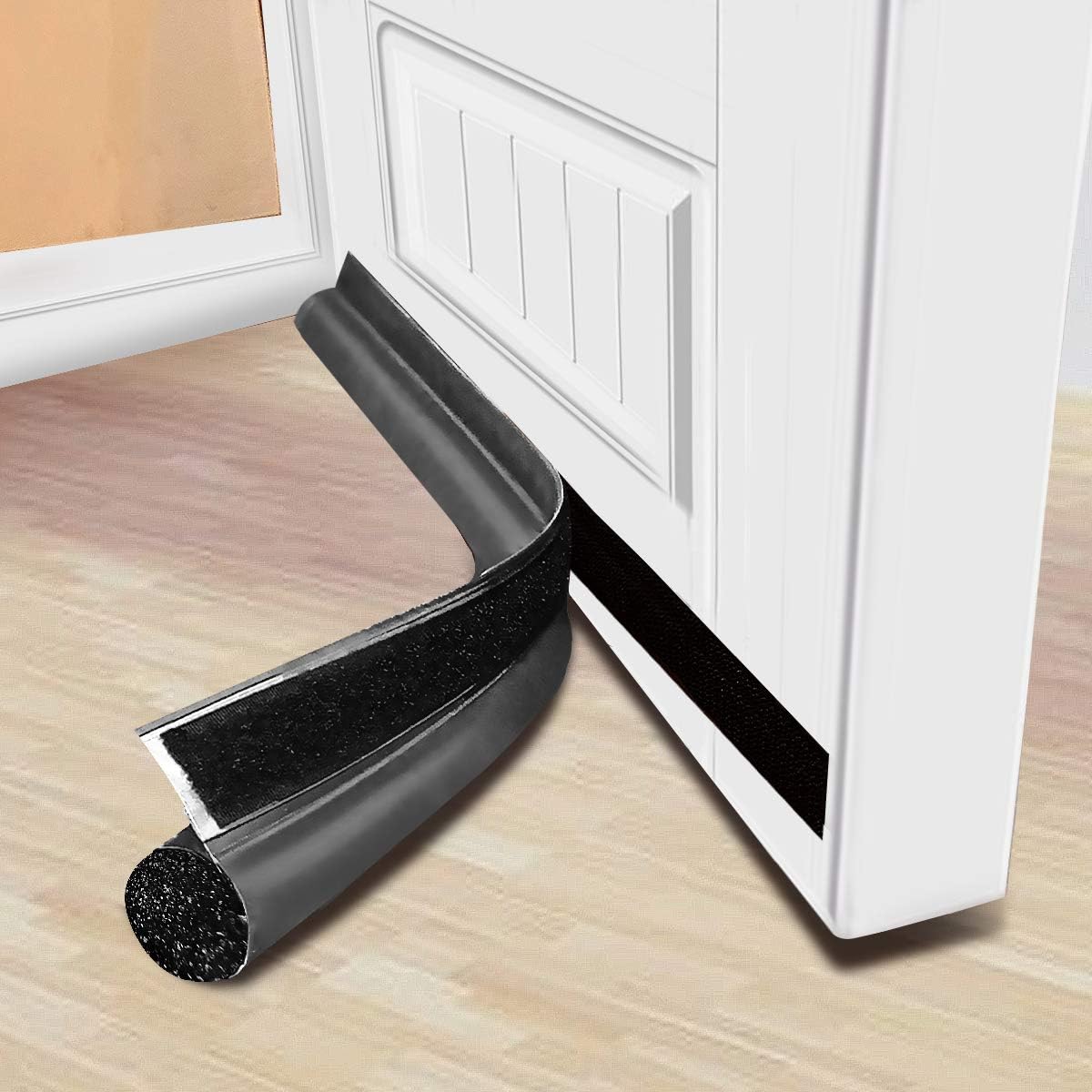 MAXTID Door Draft Stopper 36 Inch Black Adjustable Door Draft Blocker Front Door Draft Guard for Bottom of Doors Weather Stripping Door Seal Strip