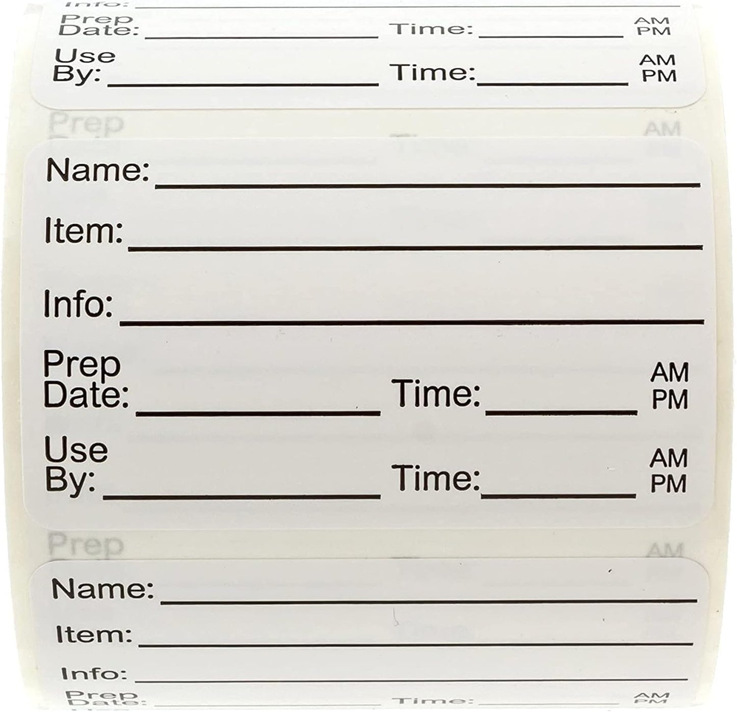 500 Dissolvable Food Prep Labels 1" x 2" Restaurant Quality Food Stickers/Meal Prep Leftovers Containers Organization/Made in The USA