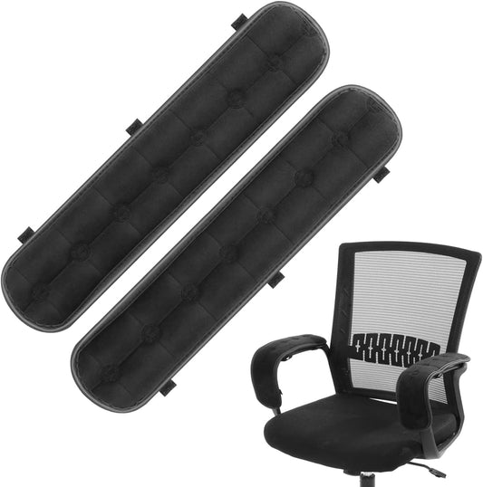 Gatuida 1 Pair Office Chair Armrest Covers, Elastic Removable Arm Rest Pads for Elbows and Forearms Pressure Relief, Office Seat Hand Rest Protector for Gaming Lounge Chairs, 17.69 x 3.93 Inch, Black
