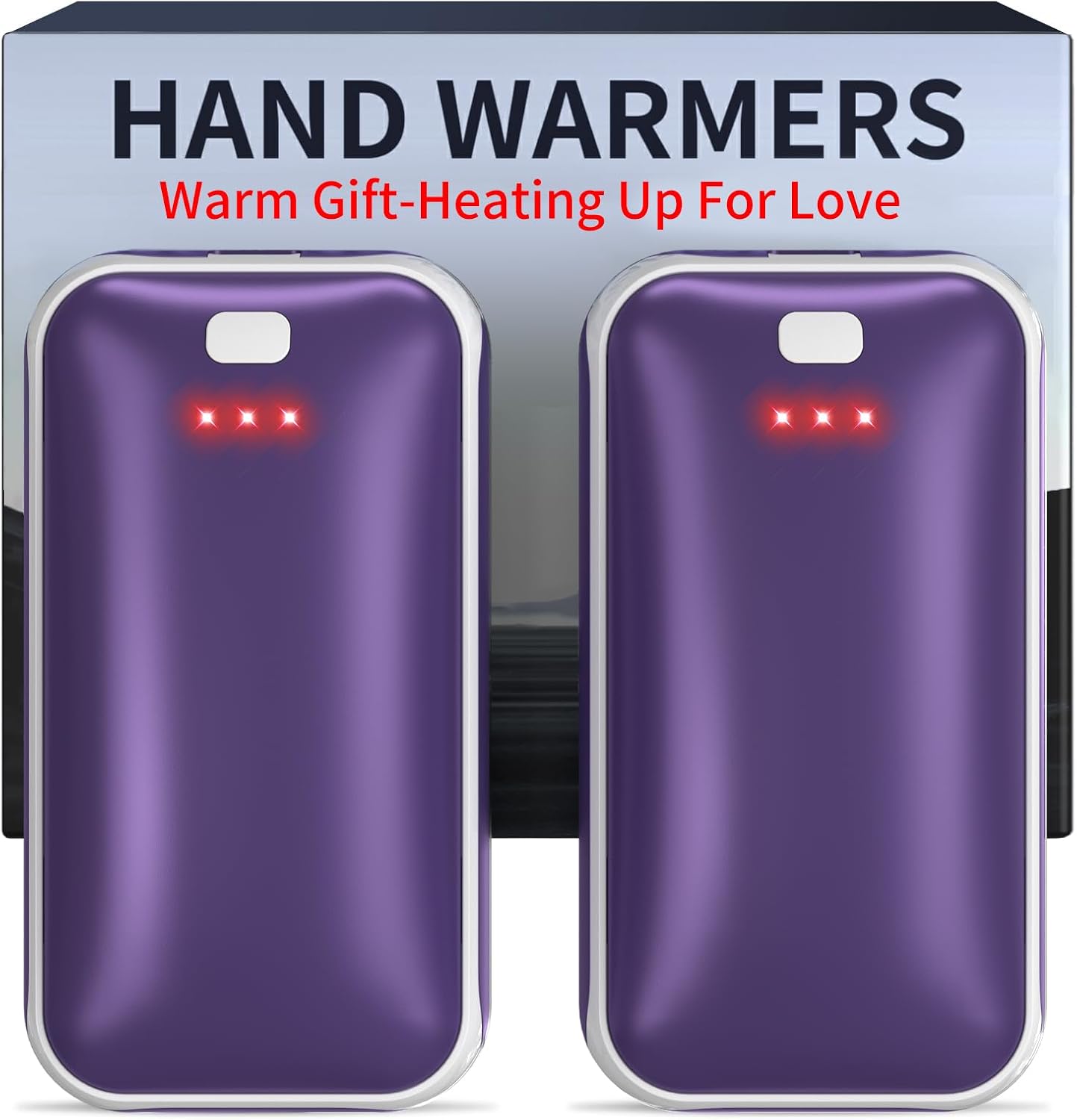 Lerat Hand Warmers Rechargeable 2 Pack, Portable Electric Hand Warmer Max 131℉, Reusable Slim Pocket Heater Handwarmers, Gifts for Men, Women, Outdoor, Golf, Camping, Hunting Essentials